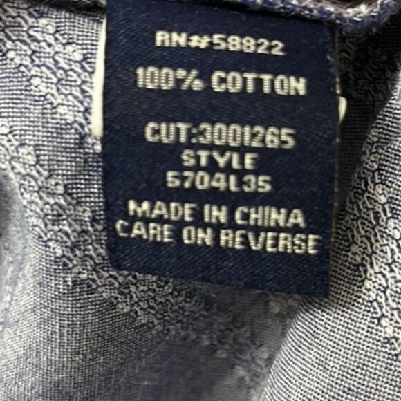 Max Edition Blue Chambray Striped Popover Top NWOT Size Large - Picture 8 of 9